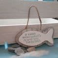 Rustic wooden fish plaque or anchors